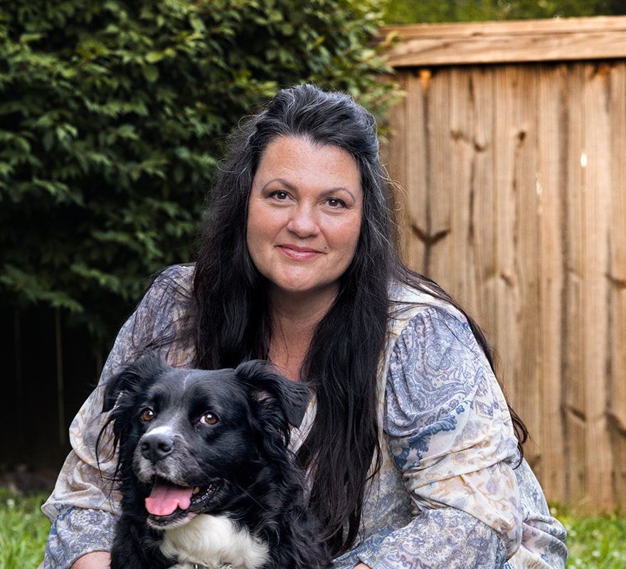 Crystal with her dog Sadie